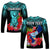 Custom Personalised Guam Chamorro Long Sleeve Shirt Guaman Latte Stone Tropical Flowers Turquoise Style - Wonder Print Shop