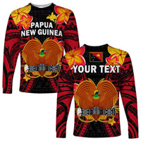 Custom Personalised Papua New Guinea Long Sleeve Shirt PNG Bird Of Paradise Polynesian Pattern - Wonder Print Shop