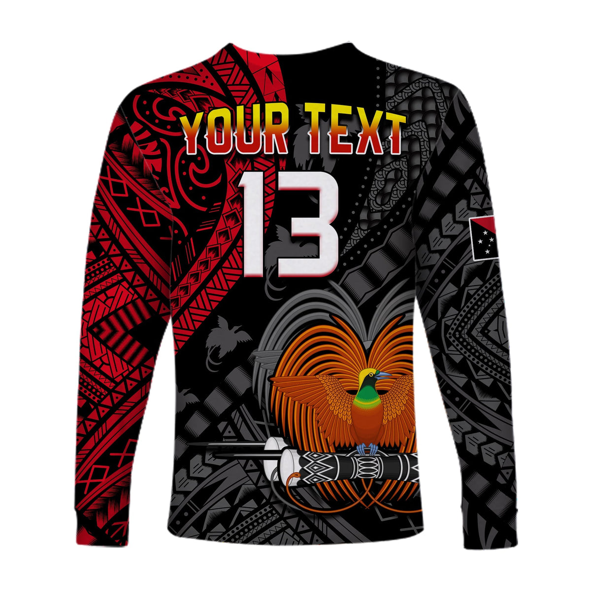 Custom Text and Number Papua New Guinea Long Sleeve Shirt Raggiana Birds Of Paradise Happy 47th Independence Day LT13 - Wonder Print Shop