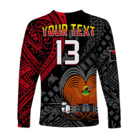 Custom Text and Number Papua New Guinea Long Sleeve Shirt Raggiana Birds Of Paradise Happy 47th Independence Day LT13 - Wonder Print Shop