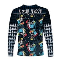 Custom Personalised Hawaii Skeleton Surf Long Sleeve Shirt Halloween Hawaiian Tribal LT13 - Wonder Print Shop