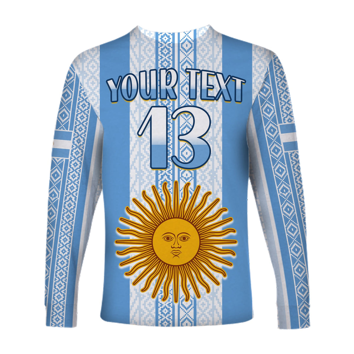 (Custom Text and Number) Argentina Football Long Sleeve Shirt Champions World Cup Gaucho Vamos LT13 - Wonder Print Shop