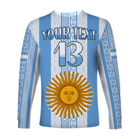 (Custom Text and Number) Argentina Football Long Sleeve Shirt Champions World Cup Gaucho Vamos LT13 - Wonder Print Shop