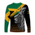 (Custom Personalised) Jamaica Lion Long Sleeve Shirt Jamaican Pattern Version Black LT13 - Wonder Print Shop