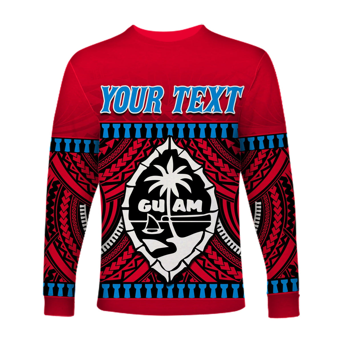 (Custom Personalised) Guam Chamorro Long Sleeve Shirt Latte Stone Red Polynesian Haligi LT13 - Wonder Print Shop