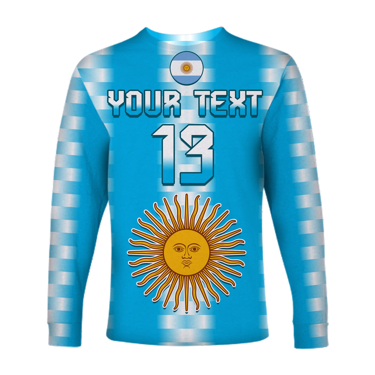 (Custom Text and Number) Argentina Football Champions Long Sleeve Shirt La Albiceleste GOAT LT13 - Wonder Print Shop