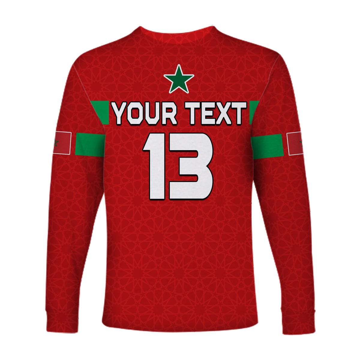 (Custom Text and Number) Morocco Football Long Sleeve Shirt Champions World Cup New History LT13 - Wonder Print Shop