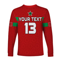(Custom Text and Number) Morocco Football Long Sleeve Shirt Champions World Cup New History LT13 - Wonder Print Shop