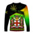 (Custom Personalised) Jamaica Lion Long Sleeve Shirt Jamaican Pattern Version Reggae Colors LT13 - Wonder Print Shop
