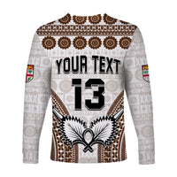 Custom Text and Number Fiji Rugby Bati Long Sleeve Shirt Proud Tapa Pattern LT13 - Wonder Print Shop