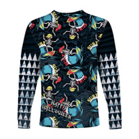 Hawaii Skeleton Surf Long Sleeve Shirt Halloween Hawaiian Tribal LT13 - Wonder Print Shop