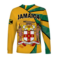 Jamaica Athletics Long Sleeve Shirt Jamaican Flag Mix Lion Sporty Style - Wonder Print Shop