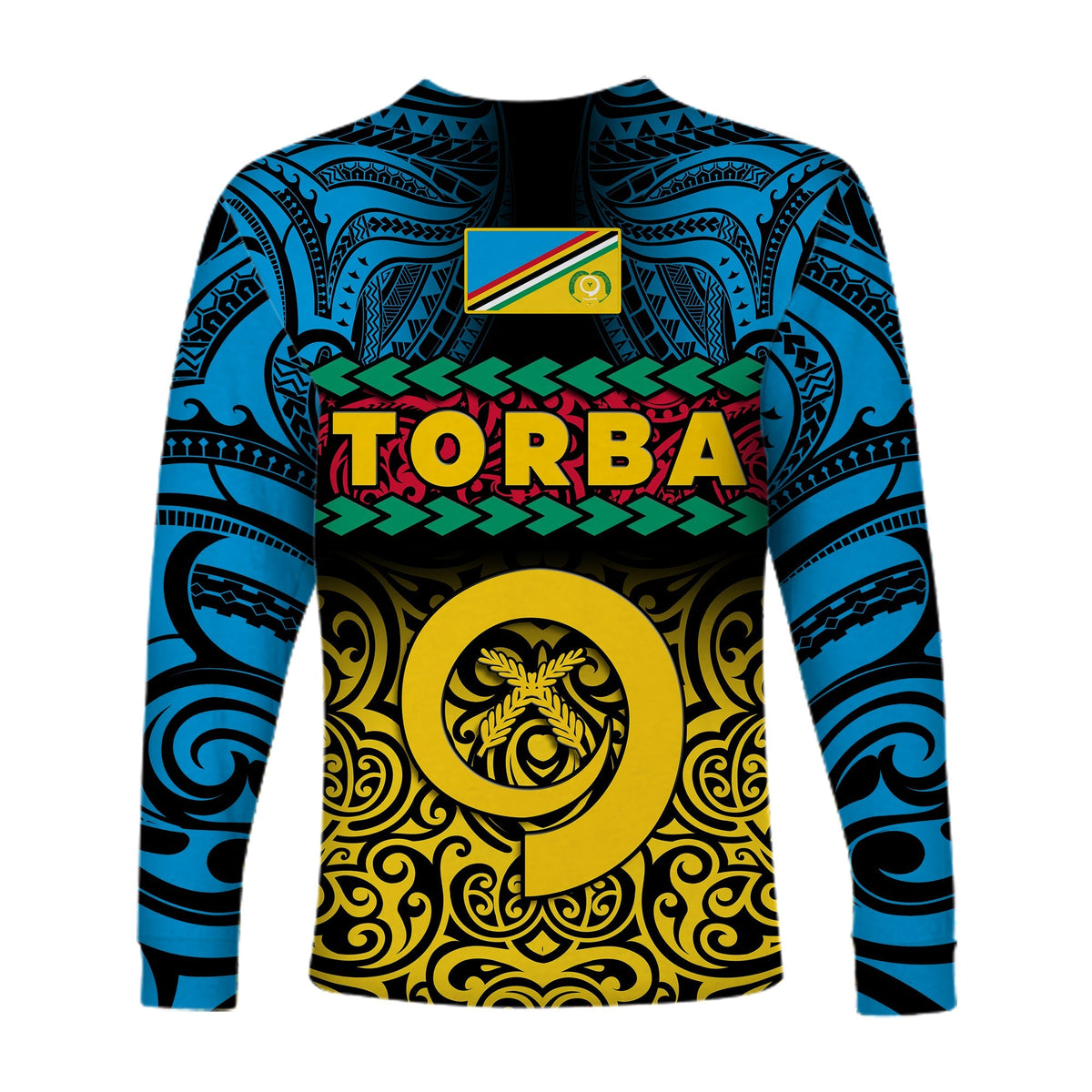 Torba Province Long Sleeve Shirt Vanuatu Pig Tusk Polynesian Flag Style - Wonder Print Shop