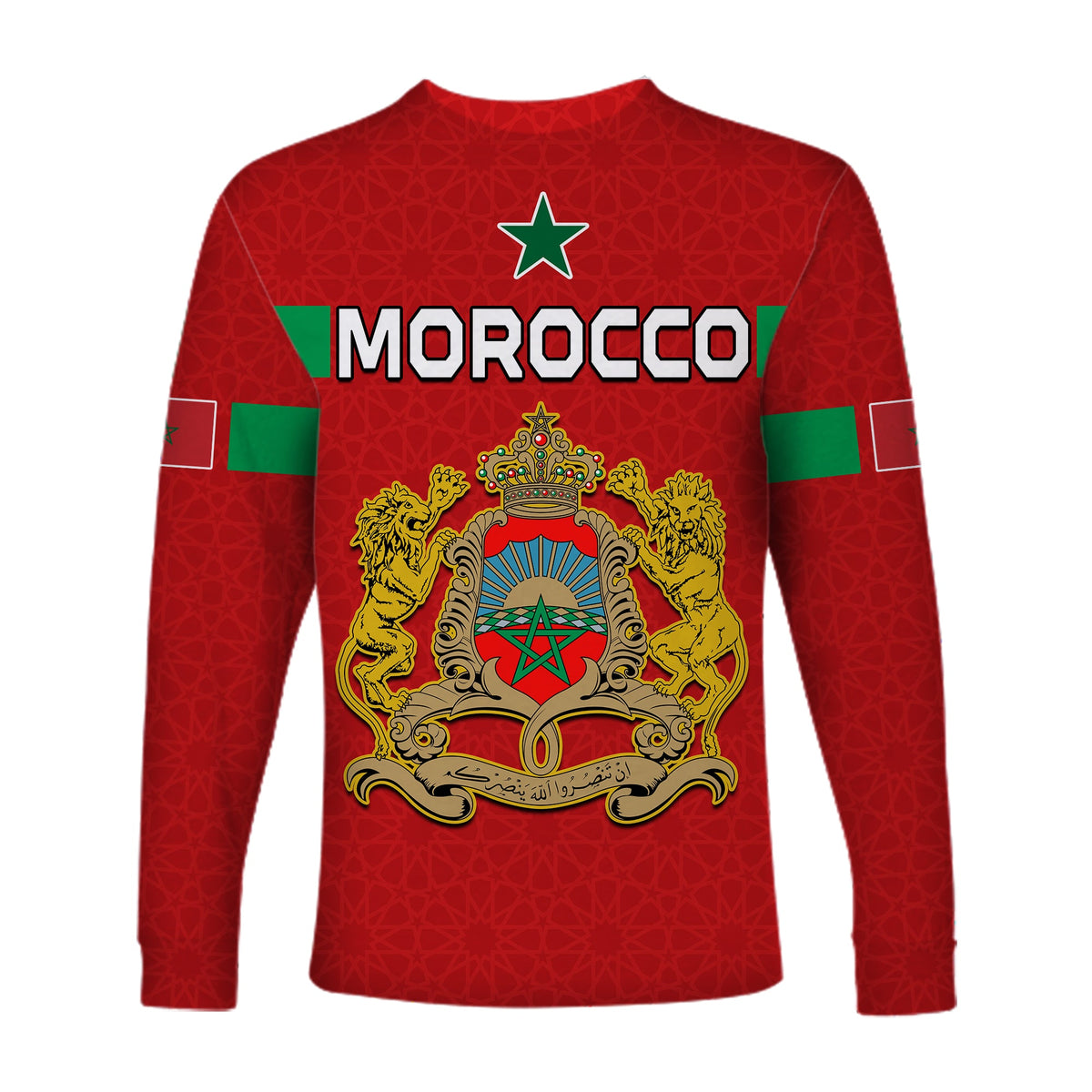 Morocco Football Long Sleeve Shirt Champions World Cup New History LT13 - Wonder Print Shop