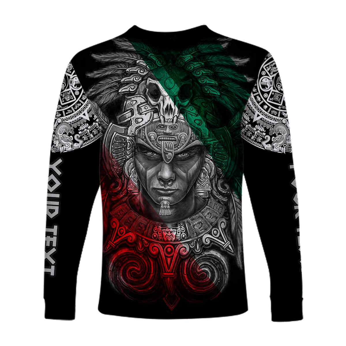 Custom Personalised Mexico Long Sleeve Shirt Warrior Eagle Aztec LT13 - Wonder Print Shop