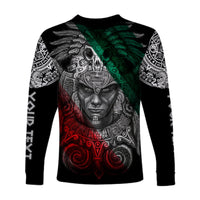 Custom Personalised Mexico Long Sleeve Shirt Warrior Eagle Aztec LT13 - Wonder Print Shop