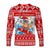 Custom Personalised Hawaii Christmas Long Sleeve Shirt Surfing Santa Mele Kalikimaka Polynesian - Wonder Print Shop