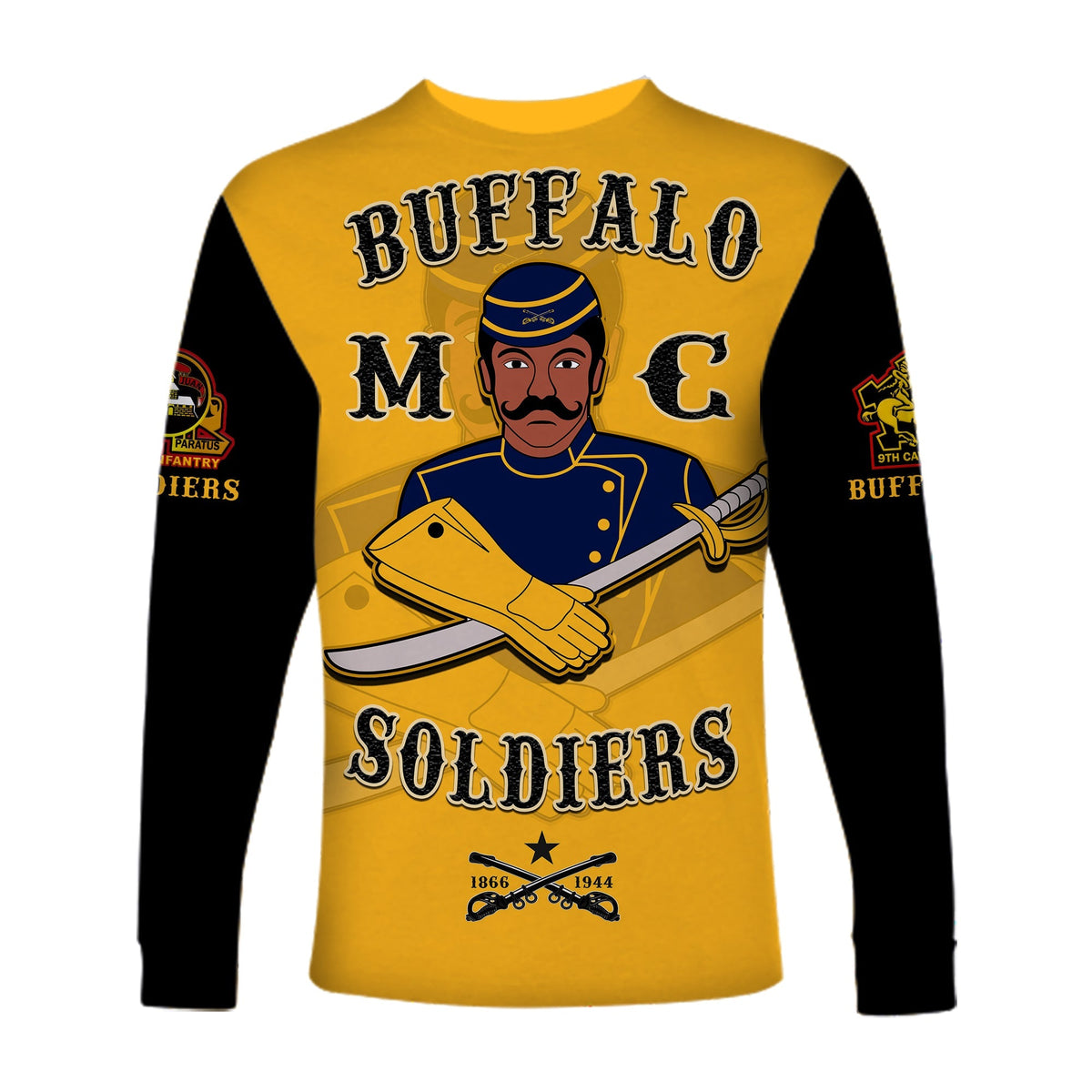 Buffalo Soldiers Long Sleeve Shirt Motorcycle BSMC Club LT13 - Wonder Print Shop