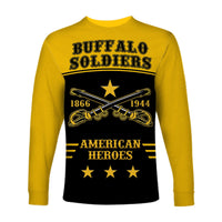 (Custom Text and Chapter) Buffalo Soldiers Long Sleeve Shirt Since 1866 BSMC Anniversary LT13 - Wonder Print Shop