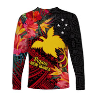 Custom Personalised Papua New Guinea Long Sleeve Shirt Bird of Paradise LT13 - Wonder Print Shop