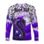 Custom Personalised Manaia Maori Long Sleeve Shirt Fern Aotearoa Purple Waves LT13 - Wonder Print Shop