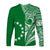 Cook Islands Tatau Long Sleeve Shirt Symbolize Passion Stars Version Green LT13 - Wonder Print Shop