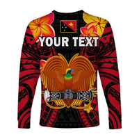 Custom Personalised Papua New Guinea Long Sleeve Shirt PNG Bird Of Paradise Polynesian Pattern - Wonder Print Shop