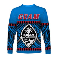 Guam Chamorro Long Sleeve Shirt Latte Stone Blue Polynesian Haligi LT13 - Wonder Print Shop