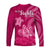 Breast Cancer Awareness Long Sleeve Shirt Hibiscus Polynesian No One Fights Alone LT13 - Wonder Print Shop