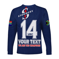 (Custom Text And Number) Stormers South Africa Rugby Long Sleeve Shirt We Are The Champions URC Unity - Wonder Print Shop