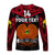Custom Text And Number Papua New Guinea Rugby Long Sleeve Shirt PNG Kumuls Bird Of Paradise Black - Wonder Print Shop