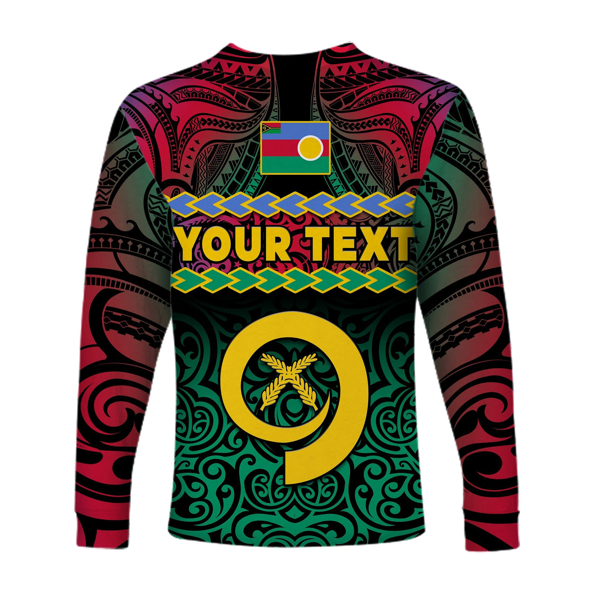 Custom Personalised Shefa Province Long Sleeve Shirt Vanuatu Pig Tusk Polynesian Flag Style - Wonder Print Shop