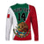 (Custom Text and Number) Mexico Long Sleeve Shirt Mexican Aztec Pattern - Wonder Print Shop