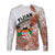 Fiji Tapa Long Sleeve Shirt White Fijian Masi Be Loved Hibiscus LT13 - Wonder Print Shop