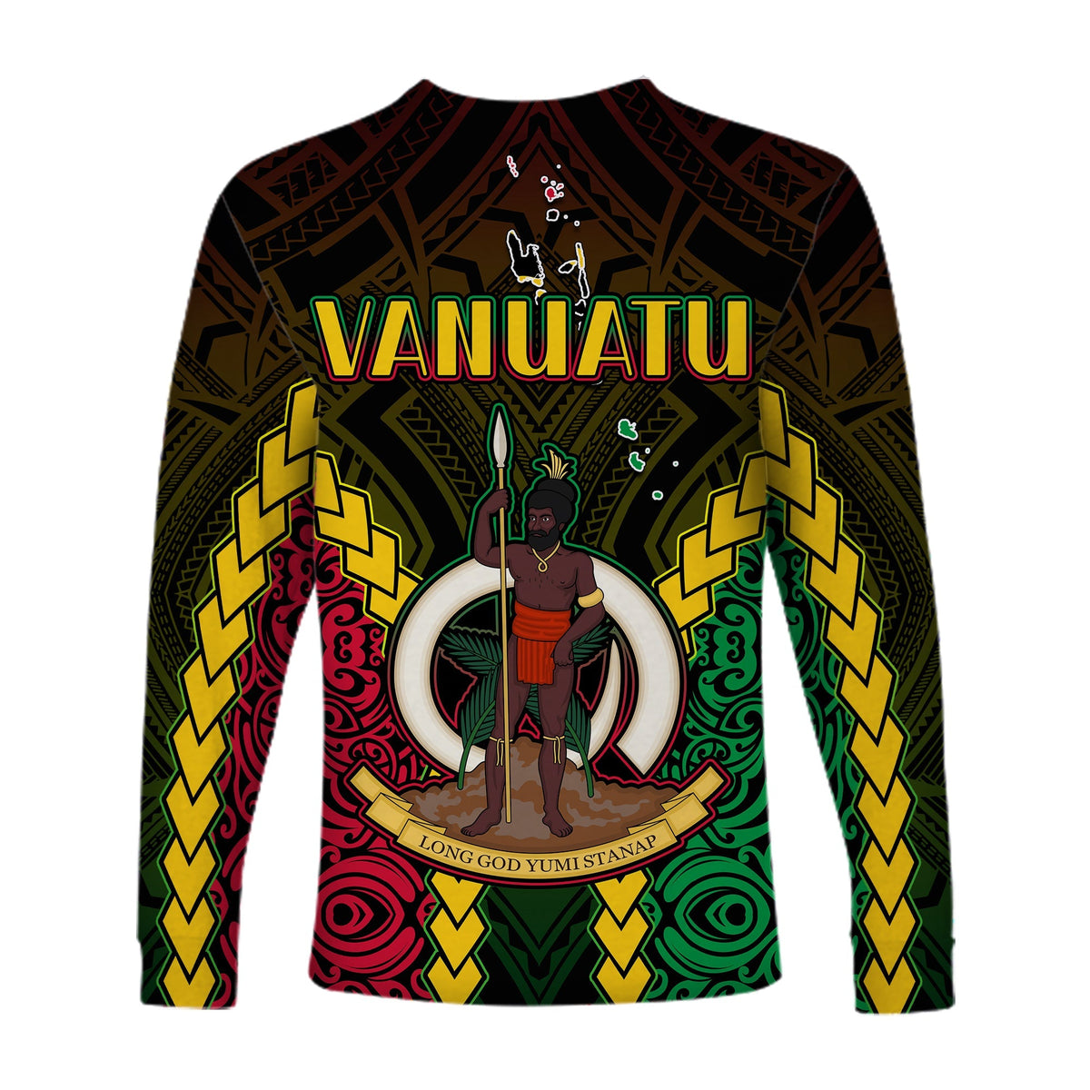 Vanuatu Indigenous Long Sleeve Shirt Proud To Be Ni Vanuatu Polynesian Pattern LT13 - Wonder Print Shop