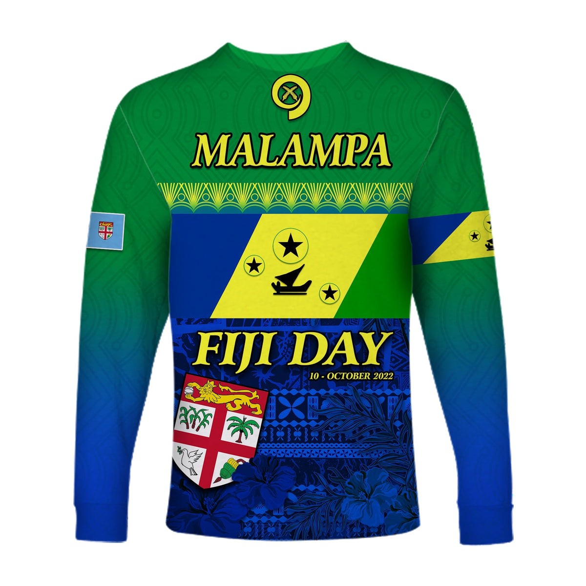 Malampa Fiji Day Long Sleeve Shirt Vanuatu Polynesia mix Flowers LT13 - Wonder Print Shop