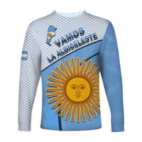 Argentina Football 2022 Long Sleeve Shirt Champions Blue Sky May Sun LT13 - Wonder Print Shop