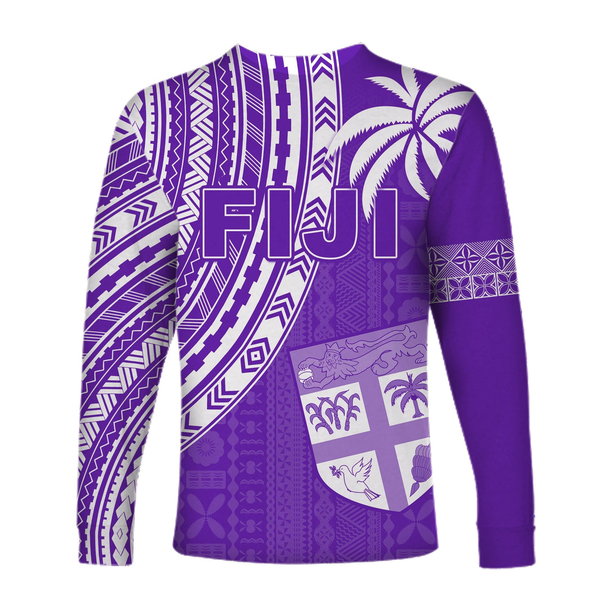 Fiji Rugby Sevens Long Sleeve Shirt Fijian 7s Tapa Polynesian Purple LT13 - Wonder Print Shop