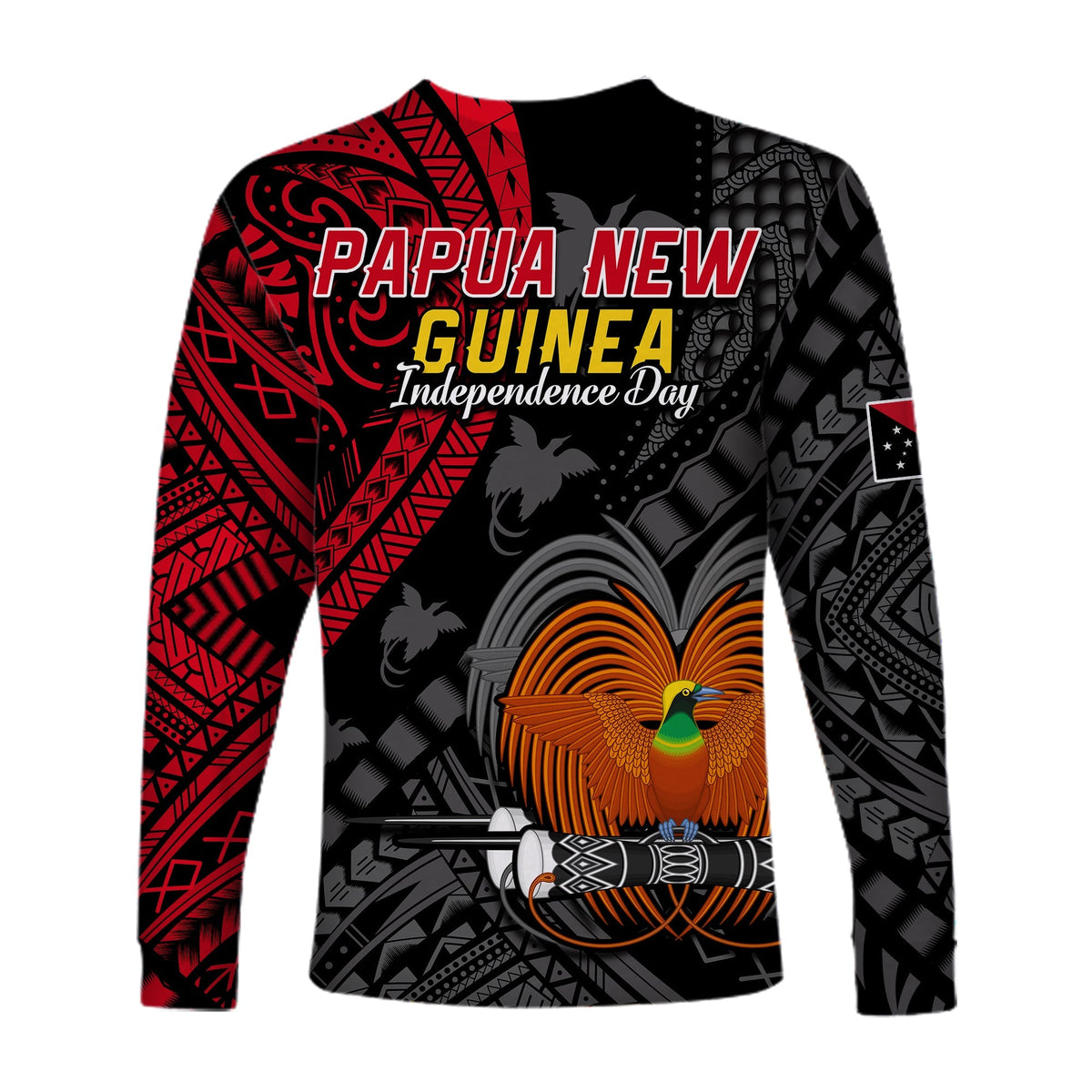 Papua New Guinea Long Sleeve Shirt Raggiana Birds Of Paradise Happy 47th Independence Day LT13 - Wonder Print Shop