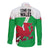 Wales Football Long Sleeve Button Shirt Come On Welsh Dragons With Celtic Knot Pattern - Wonder Print Shop