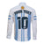 (Custom Text And Number) Argentina Football 2022 Long Sleeve Button Shirt Vamos La Albiceleste - Wonder Print Shop