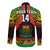 Custom Text And Number Samoa Rugby Long Sleeve Button Shirt Teuila Torch Ginger Gradient Style - Wonder Print Shop