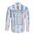 (Custom Personalised) Argentina Football Long Sleeve Button Shirt AFA Champions 2022 Sporty Style - Wonder Print Shop