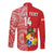 Custom Text And Number Tonga Long Sleeve Button Shirt Tongan Coat Of Arms Ngatu Pattern - Wonder Print Shop