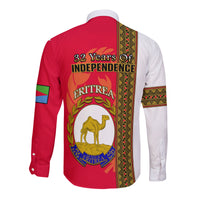 Eritrea Long Sleeve Button Shirt African Pattern Happy Independence Day Version White - Wonder Print Shop