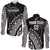 Custom Text And Number Fiji Rugby Long Sleeve Button Shirt Fijian Cibi Dance Tapa Pattern Black - Wonder Print Shop