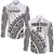 Custom Text And Number Fiji Rugby Long Sleeve Button Shirt Fijian Cibi Dance Tapa Pattern White - Wonder Print Shop
