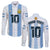 (Custom Text And Number) Argentina Football 2022 Long Sleeve Button Shirt Vamos La Albiceleste - Wonder Print Shop