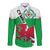 Wales Football Long Sleeve Button Shirt Come On Welsh Dragons With Celtic Knot Pattern - Wonder Print Shop