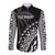 Custom Text And Number Fiji Rugby Long Sleeve Button Shirt Fijian Cibi Dance Tapa Pattern Black - Wonder Print Shop